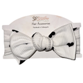 3-6 months black heart print stretchy knot headband