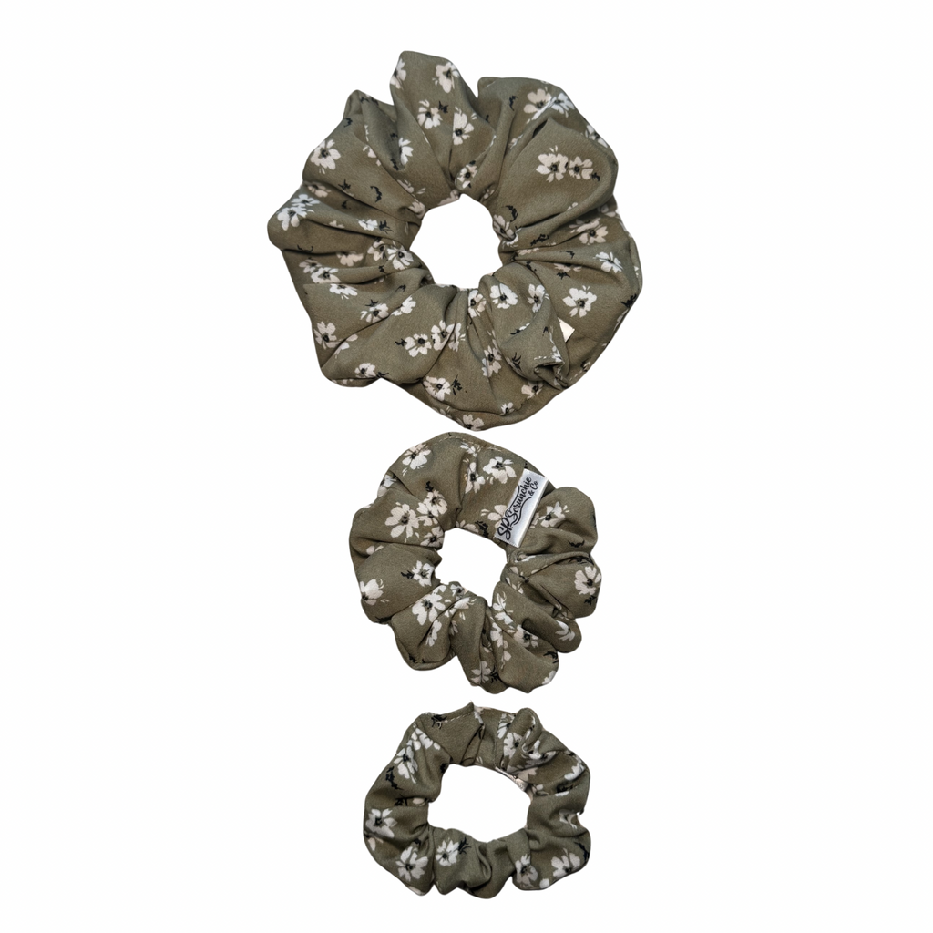 Olive Bloom Scrunchie