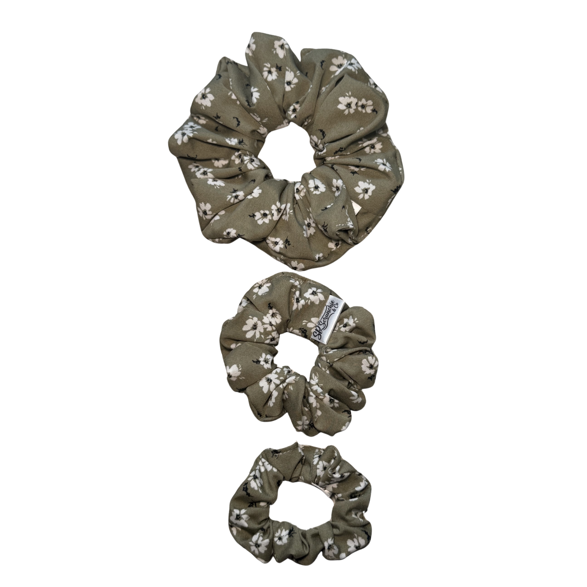 Olive Bloom Scrunchie