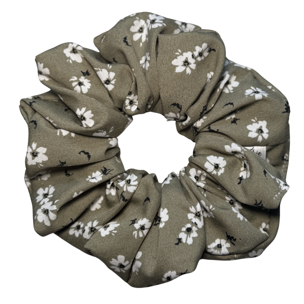 Olive Bloom Scrunchie