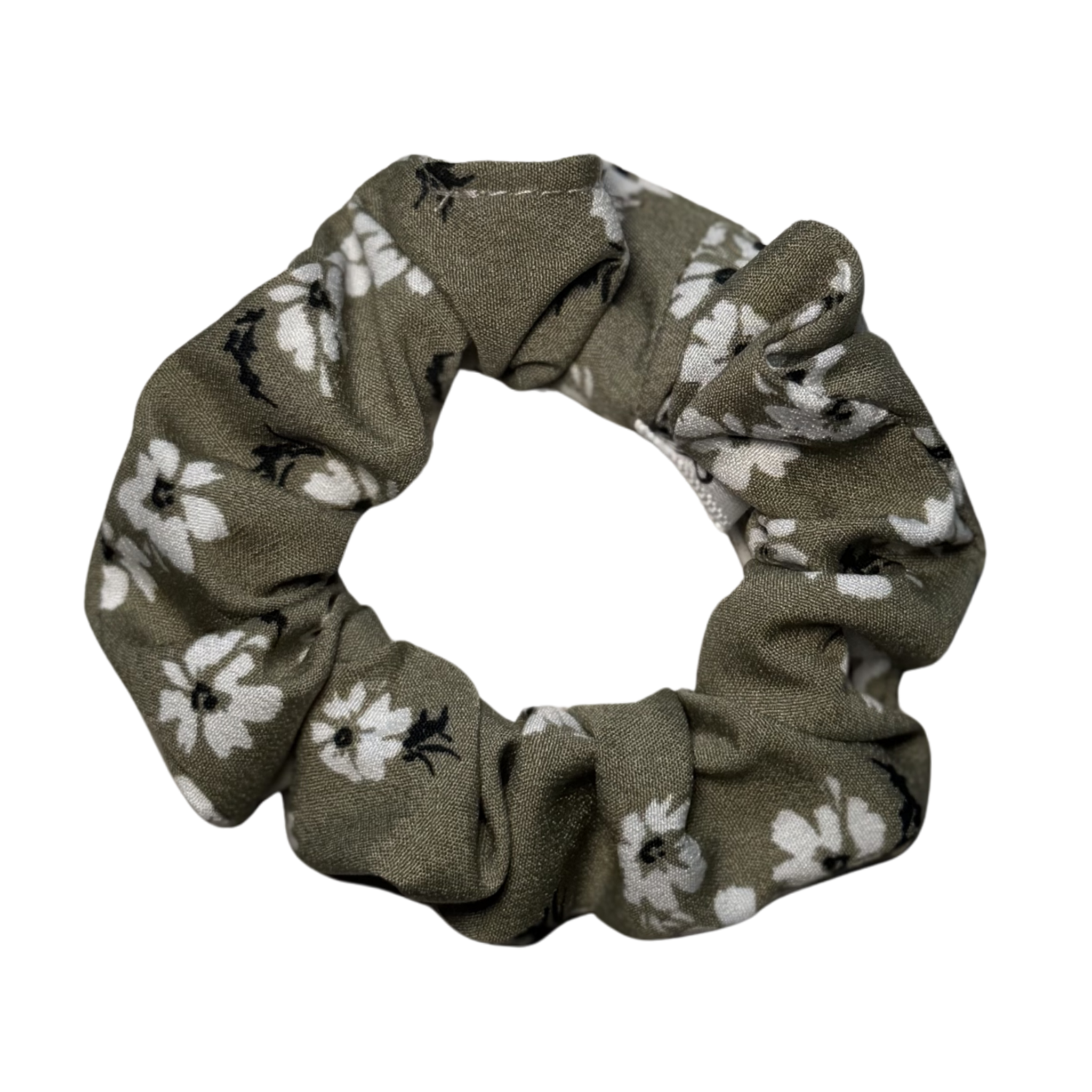 Olive Bloom Scrunchie