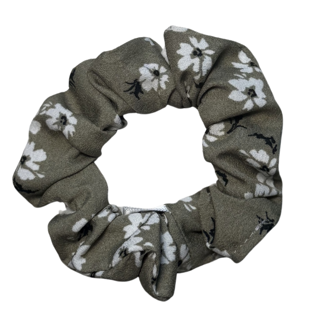 Olive Bloom Scrunchie