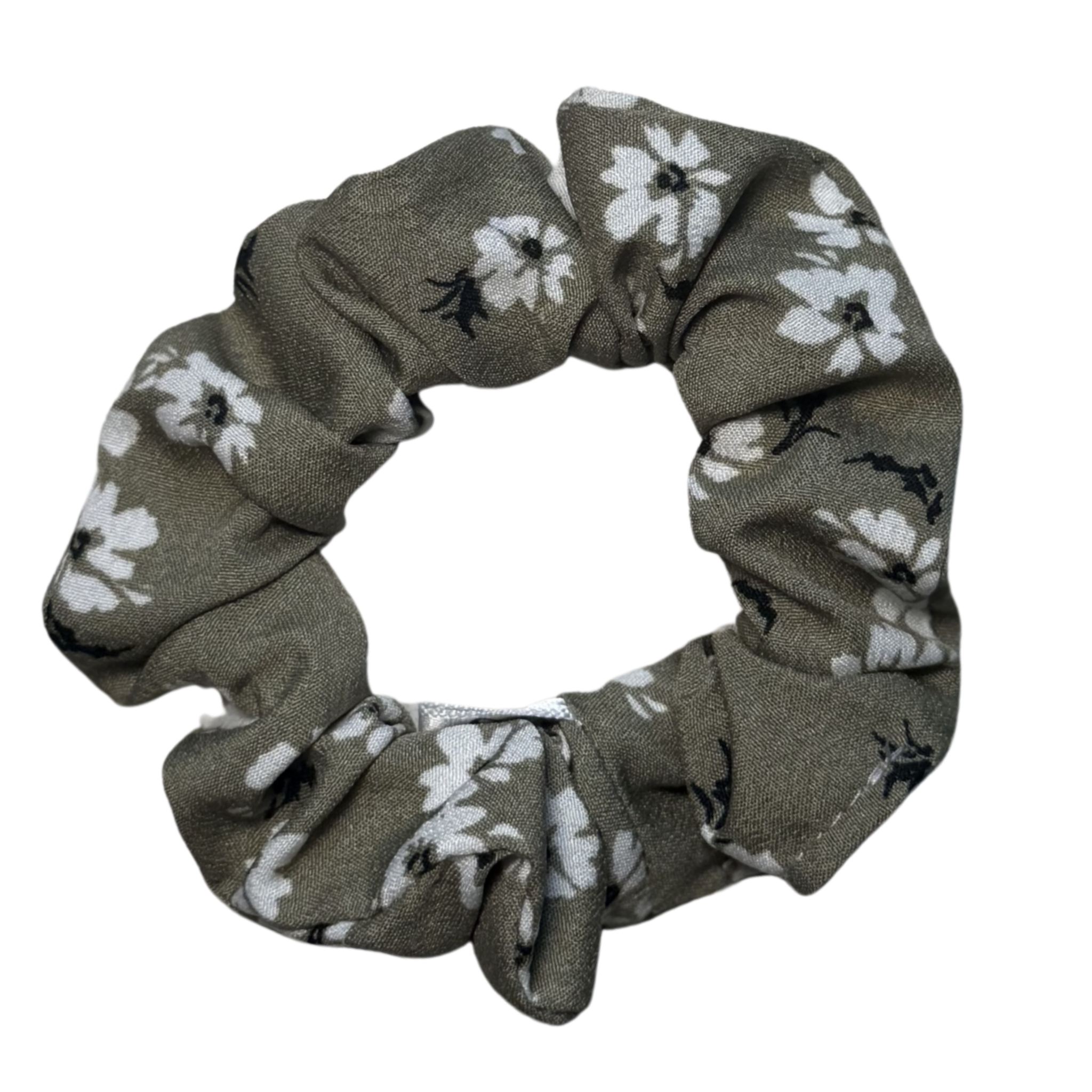 Olive Bloom Scrunchie