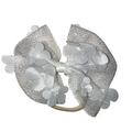 White floral baby girls headbands large bows