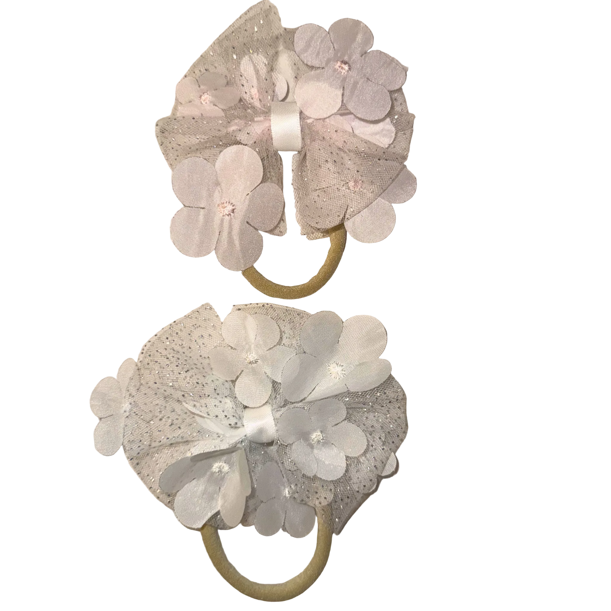 Floral baby girls headbands medium bows size