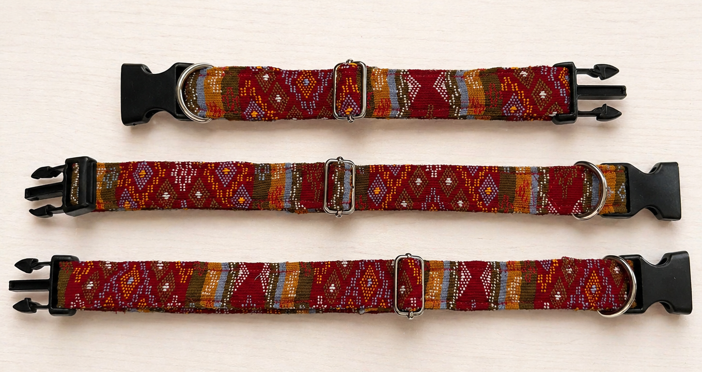 Red Burmese Chin Textile Collar