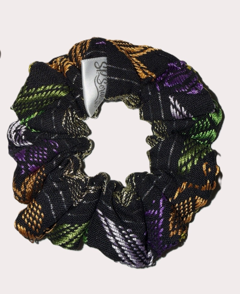 Medium Burmese Chin textile collection scrunchies