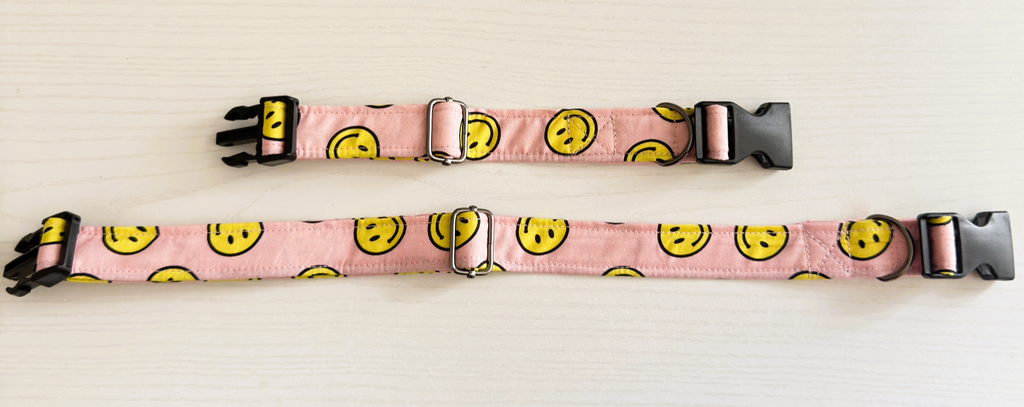 Pink Smiley Print Collars