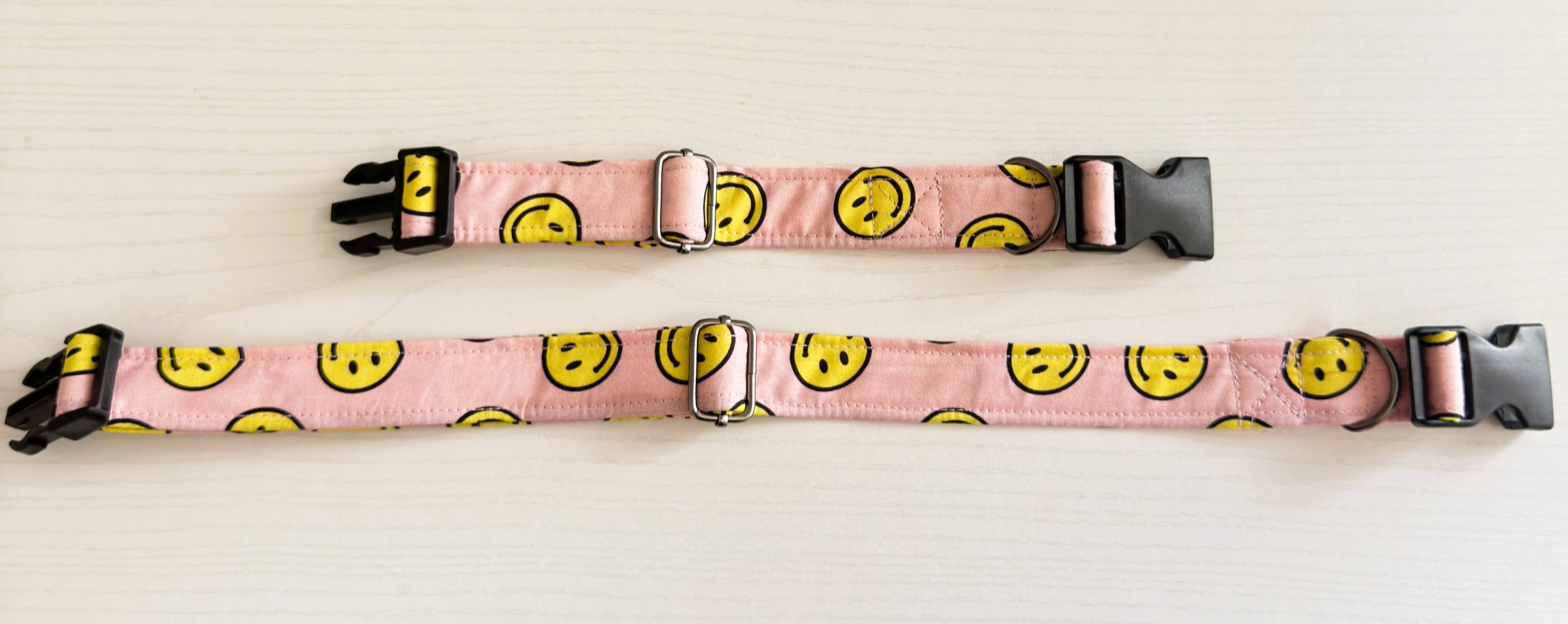 Pink Smiley Print Collars